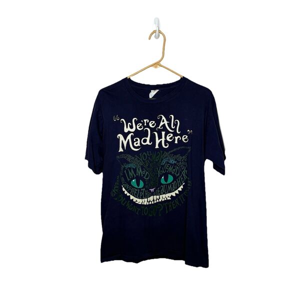 Cheshire Cat We're All Mad Here T-Shirt Alice in Wonderland Shirt Unisex Large - Picture 6 of 6